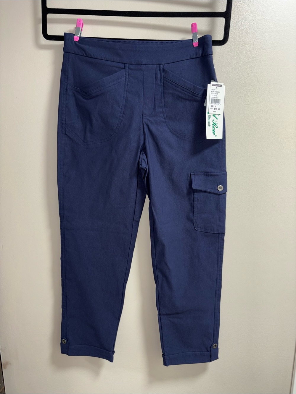 Coconut Row Navy Cargo Pocket Pull-On Pants